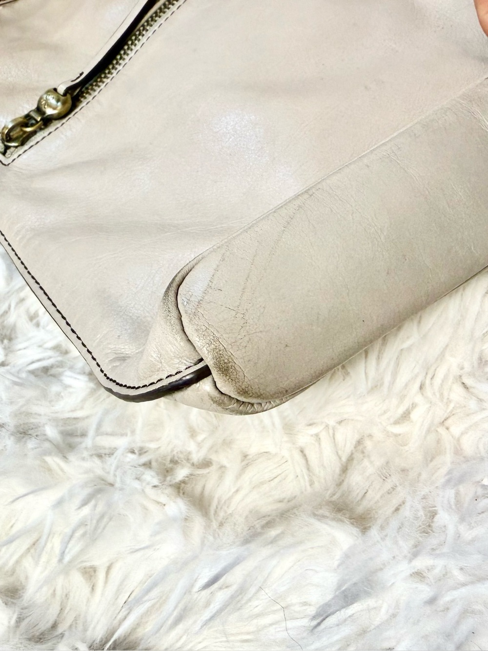 ✨ Hobo International Leather Shoulder Bag Beige Slouchy Crossbody Boho Purse - Picture 11 of 12